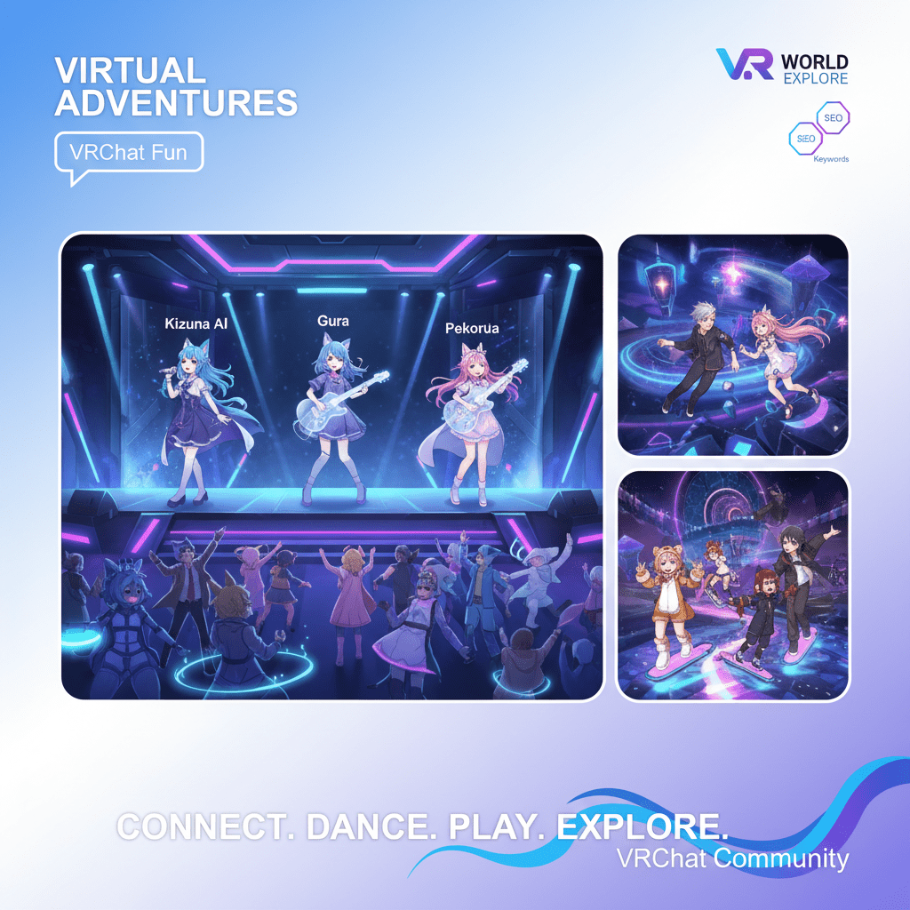 VRChat虛擬世界中玩家與VTuber互動的特色圖