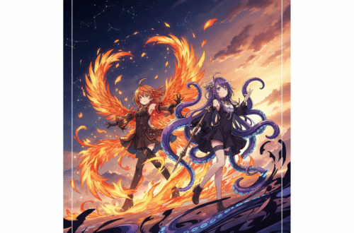 Hololive EN Kiara與Ina雙人演唱會「Drawn to Dawn」主題主圖，展示兩位VTuber在舞台上從黑暗到黎明的視覺轉變