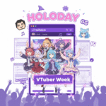 Hololive成員接管Twitch首頁的holoday合作活動插圖，展示限定表情符號與經典YAGOO表情，二次元風格
