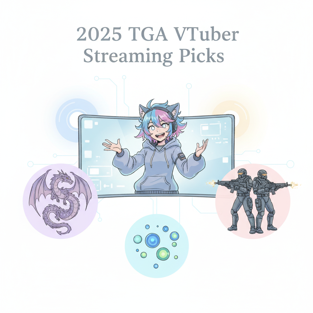 VTuber虛擬角色直播2025 TGA遊戲大獎推薦遊戲的現代插畫主圖